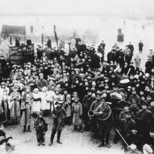 Children of the poor celebrate the first anniversary of the October revolution