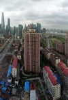 Panoramic view at Shanghai Pudong from the Eton Hotel