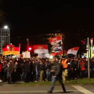 A 2015 demonstration of German radical right group Pegida.