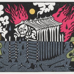 Bonehouse - Linocut Print by Sophy Hollington