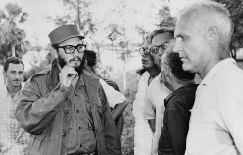 Fidel Castro with Paul Sweezy, Leo Huberman, and Paul Baran