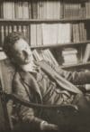 A young Gyorgy Lukács in his library