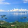 Panoramic view from 'Tower of Heaven' (Menara Kayangan) on Mount Silam over Darvel Bay, Lahad Datu