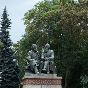 Statues of Marx and Engels in Bishkek, Kyrgyzstan