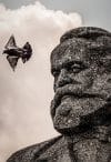 Monument to Karl Marx in front of the Bolshoi Theater in Moscow